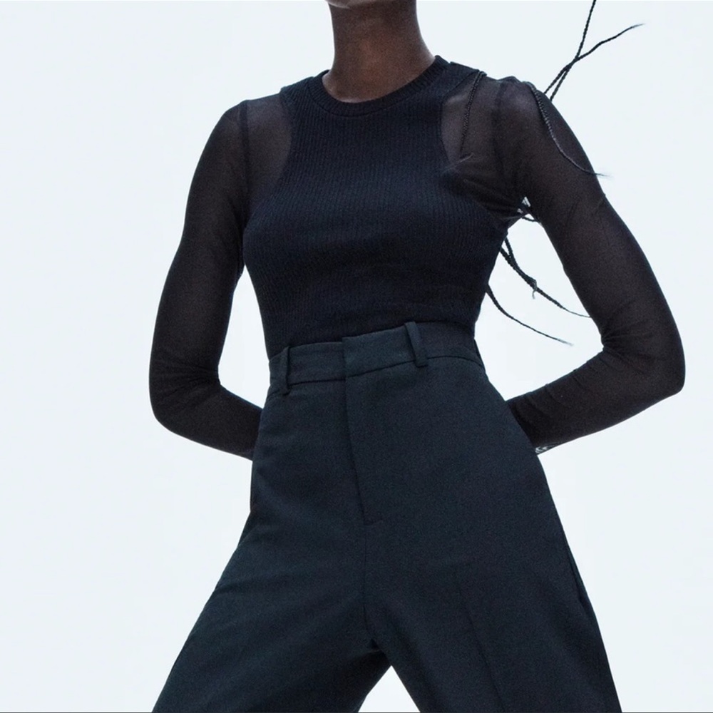 Zara knit / mesh top